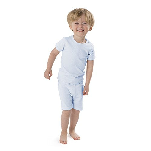 2T Baby deedee Short Sleeve Cotton 2 Piece Tee Shirt/Shorts and Pajama Play Set, Blue Stripes