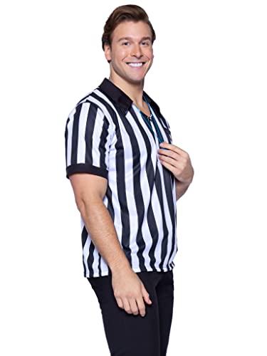 X-Large Leg Avenue 2pc. Men's Referee Shirts w/Whistle, Black/White