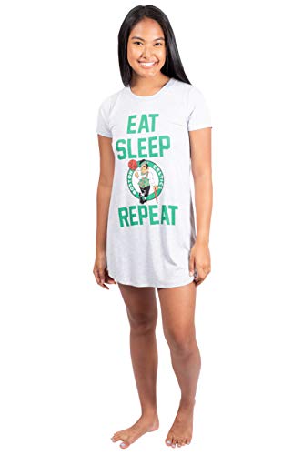 Ultra Game NBA Boston Celtics Womens Super Soft Sleepwear Pajama Loungewear Tee Shirt Nightgown, Heather Gray, Medium