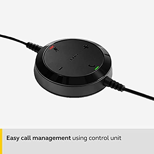 Jabra Evolve 30 II Wired Headset, Mono, UC-Optimized – Telephone Headset with Superior Sound for Calls and Music – 3.5mm Jack/USB Connection – Pro Headset with All-Day Comfort