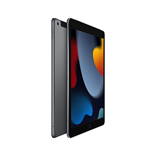 Apple iPad (9th Generation): with A13 Bionic chip, 10.2-inch Retina Display, 64GB, Wi-Fi + 4G LTE Cellular, 12MP front/8MP Back Camera, Touch ID, All-Day Battery Life – Space Gray