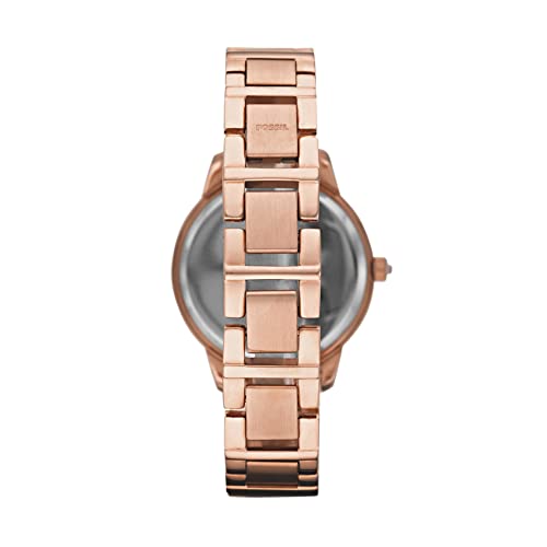 Fossil Women's Jesse Quartz Stainless Steel Three-Hand Watch, Color: Rose Gold Glitz (Model: ES3020)