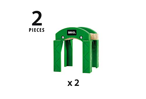 Brio World - 33253 Stacking Track Supports | 2 Piece Toy Train Accessory for Kids Age 3 and Up , Green