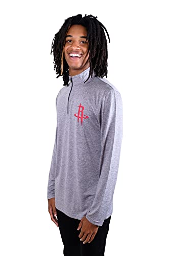 Ultra Game NBA Men's Quarter Zip Long Sleeve Pullover T-Shirt