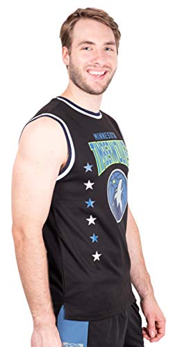 Ultra Game NBA Minnesota Timberwolves Mens Jersey Sleeveless Muscle T-Shirt, Black, XX-Large