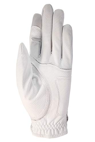 Zero Friction Ladies Compression-Fit Synthetic Golf Glove (2 Pack with Free Pack of tees), Universal Fit One Size, White/Lavender