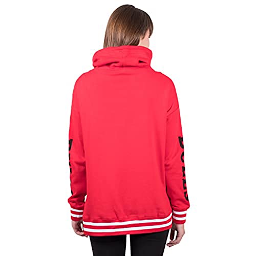 Ultra Game NBA Chicago Bulls Womens Quarter Zip Fleece Pullover Sweatshirt with Zipper, Team Color, Large