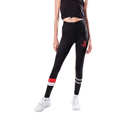 Ultra Game NBA Houston Rockets Womens Leggings Perimeter Fitness Sport Yoga Pants, Black, Small