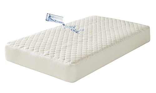 American Baby Company Waterproof Quilted Crib and Toddler Size Fitted Mattress Cover made with Organic Cotton Top Layer, Natural Color