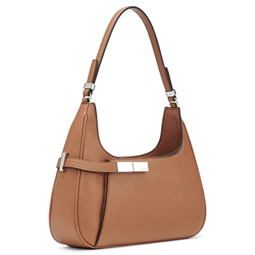 Calvin Klein Jade Top Zip Shoulder Bag, Caramel,One Size