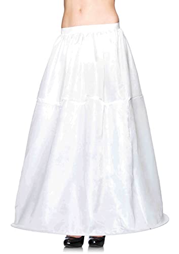 Leg Avenue Women's Long Hoop Skirt, White, One Size