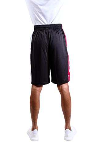 Ultra Game NBA Miami Heat Mens Mesh Basketball Shorts, Black, Small
