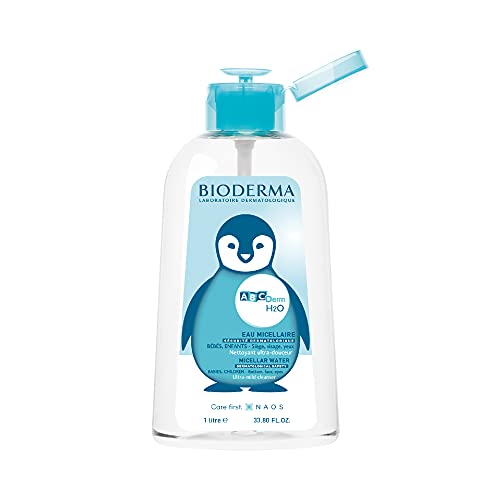 Bioderma - ABCDerm H2O Micellar Water - Micellar Cleansing Water - Baby and Kid Face and Body Wash - Sensitive Skin Micellar Water - Face Cleanser For Kids
