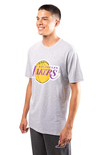 Ultra Game NBA Los Angeles Lakers Mens 2 Piece Super Soft Tee Shirt and Lounge Pants Set, Black, Large