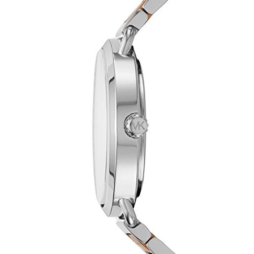 Michael Kors Women's Portia Quartz Watch with Stainless Steel Strap, Two Tone, 16 (Model: MK3709), Silver/Rose Gold