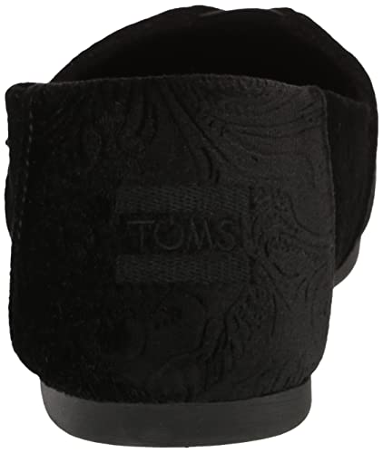 TOMS Women's Alpargata Recycled Cotton Canvas” Loafer Flat, Black Floral, 7