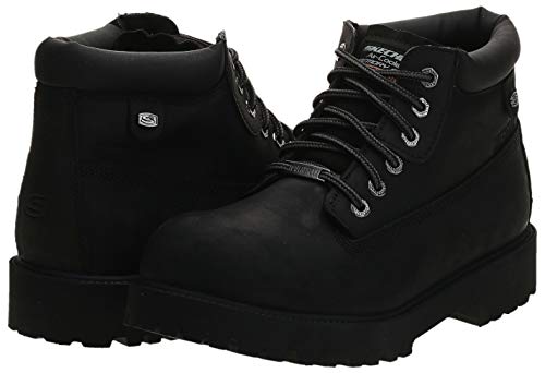 Skechers Men's Sergeants Verdict Chukka Boot,Black Waterproof Oiled Smooth Leather,10 M US
