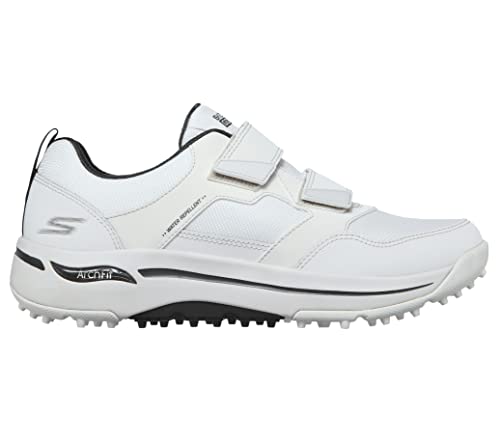 Skechers Men's Go Arch Fit Golf Shoe Sneaker, White/Navy 2 Strap, 9.5
