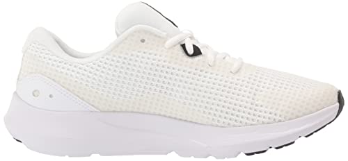 Under Armour Women's Surge 3 Running Shoe, White (100)/Black, 12