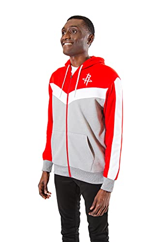 Ultra Game NBA Houston Rockets Mens Soft Fleece Full Zip Jacket Hoodie, Team Color, XX-Large