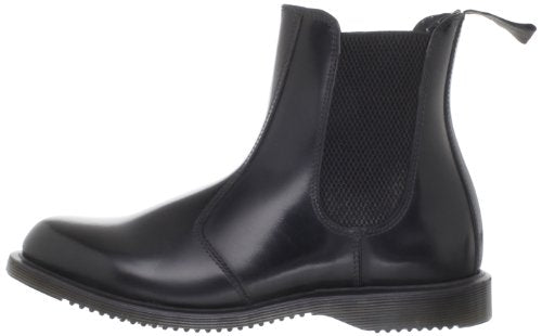 Dr. Martens Women's Leather Flora Chelsea Boot, Black, 7