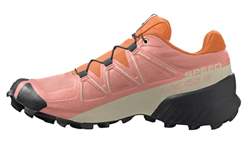 Salomon Speedcross 5 Trail Running Shoes for Women, Blooming Dahlia/Black/Vibrant Orange, 9.5