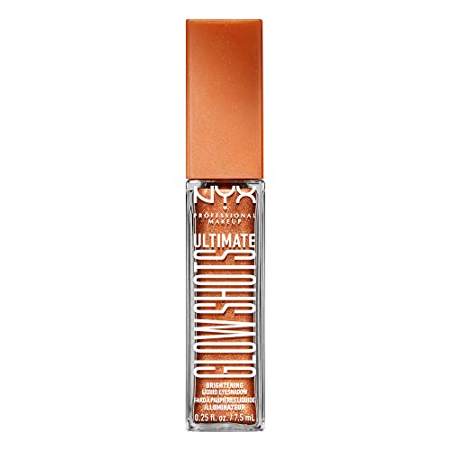 NYX PROFESSIONAL MAKEUP Ultimate Glow Shots, Liquid Eyeshadow, Long-Lasting Shimmer Eye Shadow with Vitamin C - Wow Cacao