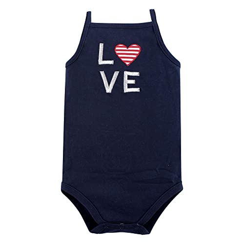 Hudson Baby Unisex Baby Cotton Sleeveless Bodysuits Shining Stars Stripes, 6-9 Months