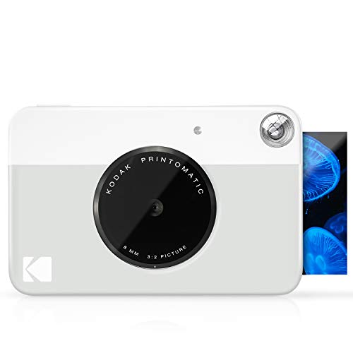 Kodak Printomatic Instant Camera (Grey) Basic Bundle + Zink Paper (20 Sheets) + Deluxe Case