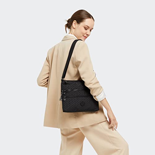 Kipling Women’s Alvar Crossbody, Super Light, Durable Messenger, Nylon Shoulder Bag, Signature Emb