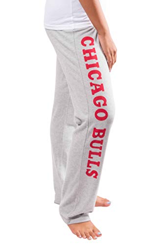 Ultra Game Women's NBA Sleepwear Super Soft Hacci Pajama Loungewear Pants, Chicago Bulls, Heather Gray, X-Large