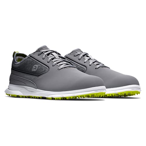 10 FootJoy Men's Superlites XP Golf Shoe, Grey/Lime
