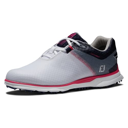 FootJoy Women's Pro|SL Sport Golf Shoe, White/Navy/Pink, 7