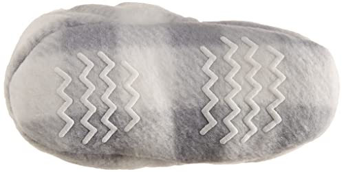 Hudson Baby Unisex Baby Cozy Fleece and Sherpa Booties Gray White Plaid, 12-18 Months