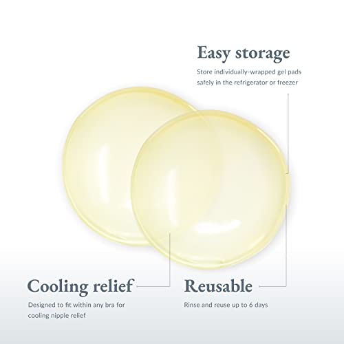 Ameda ComfortGel Nipple Gel Soothing Nursing Pads, Breast Pads Nipple Therapy, Breastfeeding Supplies, Reusable Cooling Relief HydroGel Pads, 1 Pair (2 Count)