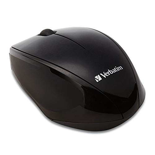 Verbatim Wireless Multi-Trac Mouse 2.4GHz with Nano Receiver - Ergonomic, Blue LED, Portable Mouse for Mac and Windows - Black (97992)