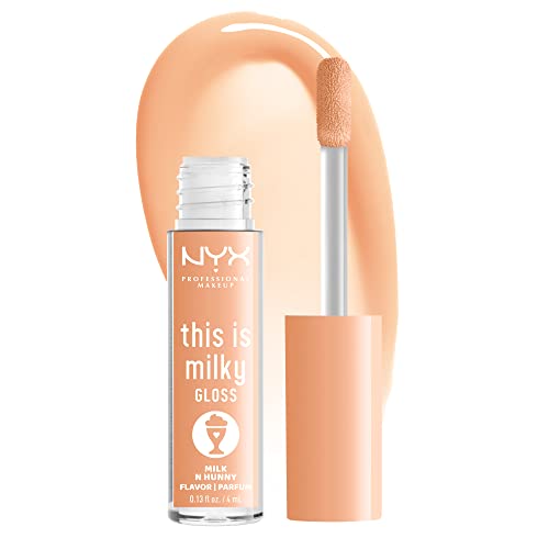 NYX PROFESSIONAL MAKEUP This Is Milky Gloss, Lip Gloss with 12 Hour Hydration, Vegan - Milk and Hunny (Honey Nude)