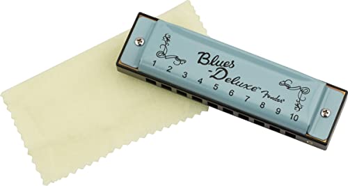 Fender Blues Deluxe Harmonica, Key of C, Daphne Blue