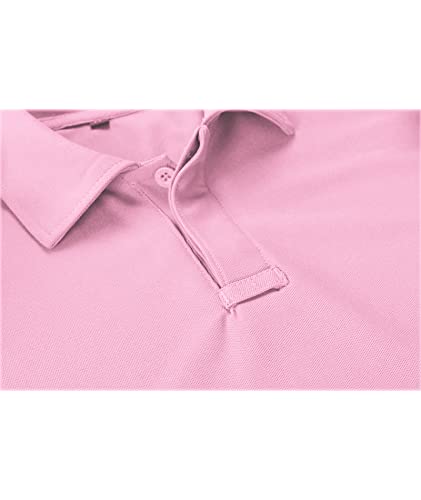 ZITY Mens Polo Shirt Short Sleeve Sports Golf Tennis T-Shirt 012-Pin L Pink