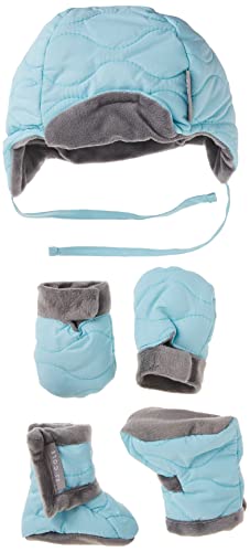 JJ Cole - Bomber Hat Set, Winter Boots, Mittens, and Hat to Keep Baby Warm and Comfortable, Aqua, 0 to 6 Months