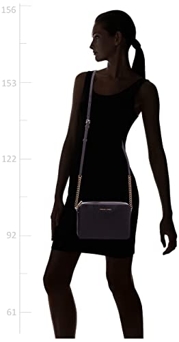 Michael Kors Women's Jet Set Crossbody Leather Bag, Black, Large