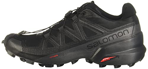 8.5 Salomon Speedcross 5 Trail Running Shoes for Women, Black/Black/Phantom