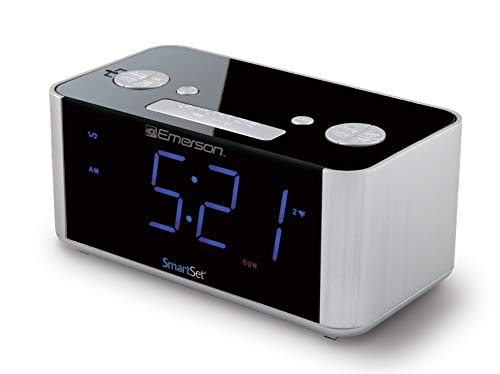 Emerson SmartSet Alarm Clock Radio, USB port for iPhone/iPad/iPod/Android and Tablets, CKS1708