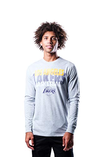 Ultra Game NBA Portland Trail Blazers Mens Supreme Long Sleeve Pullover Tee Shirt, Heather Gray, XX-Large