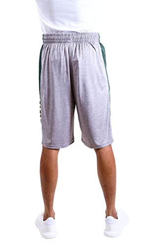 Ultra Game NBA Milwaukee Bucks Men's Mesh Athletic Active Basketball Shorts, Heather Gray, Small