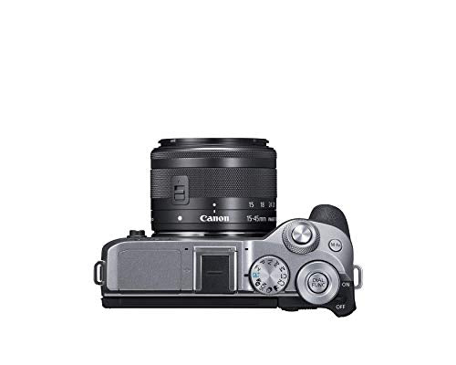 Canon EOS M6 Mark II Mirrorless Digital Compact Camera + EF-M 15-45mm F/3.5-6.3 is STM + EVF Kit, Silver