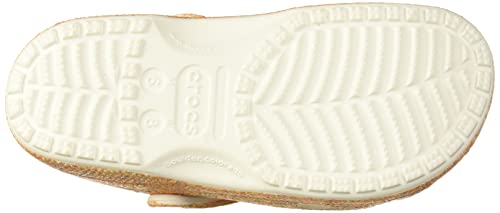 Crocs Unisex-Adult Classic Sparkly Clogs | Metallic and Glitter Shoes for Women, Orange Sorbet Glitter, 6 Women/4 Men