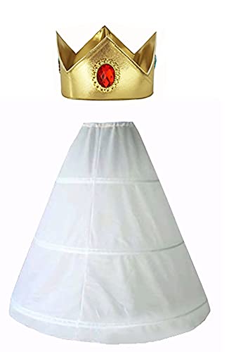 Super Brothers Princess Peach Costume For Women Halloween Cosplay Dress Womens-Medium