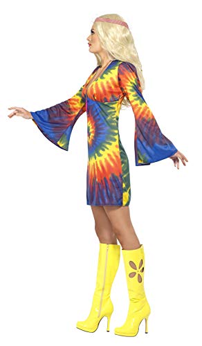 Smiffys womens 1960s Tie Dye Costume, Psychedelic, M - US Size 10-12
