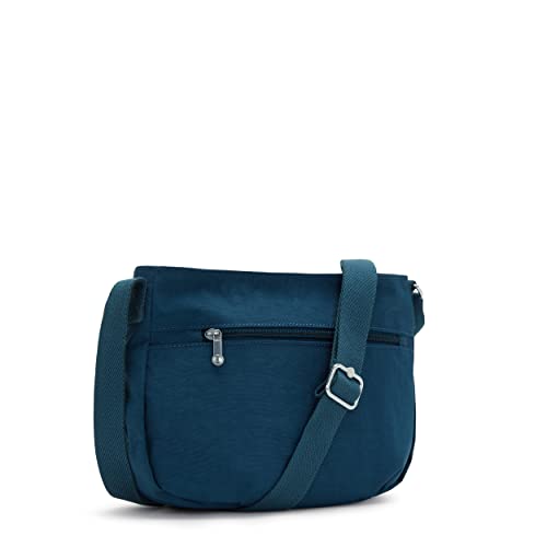 Kipling Women's Syro Crossbody, Organize Accessories, Surprisingly Spacious, Adjustable Strap, Nylon Bag, Night Teal Tonal